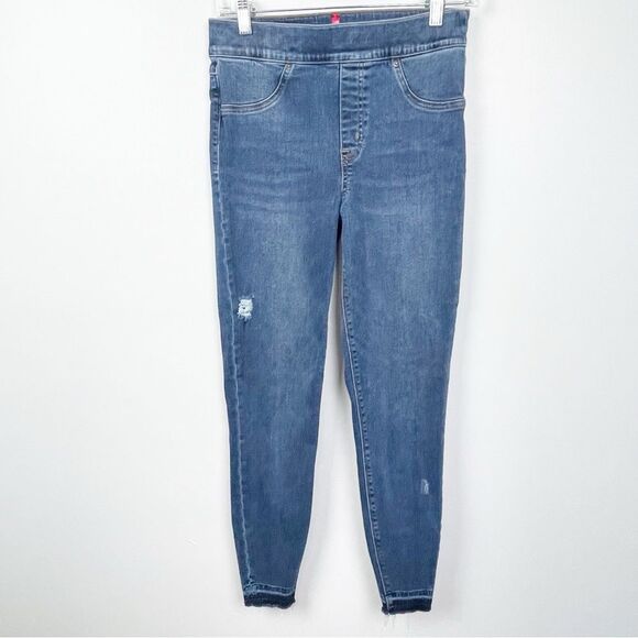 SPANX Distressed Ankle Skinny Jeans in Medium Wash M - Picture 3 of 7